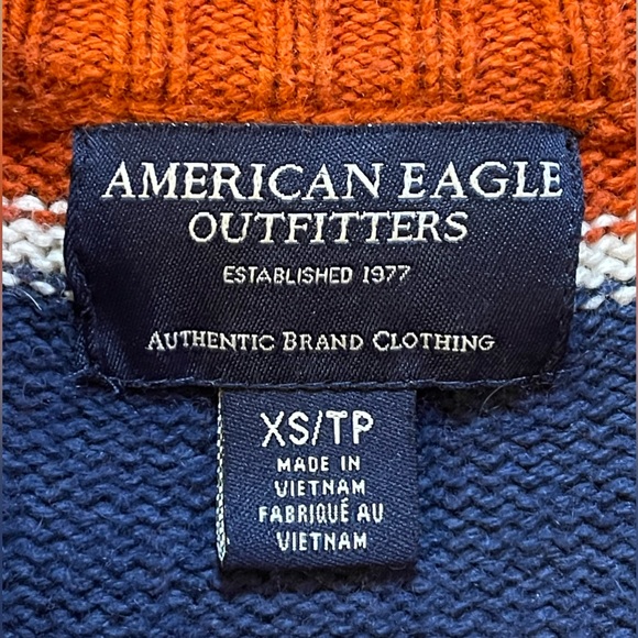 America Eagle Orange and Blue Crewneck Sweater - Picture 3 of 5